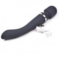 Magic Wand Massager "LODI", 20 Functions, BOTH ENDS vibrate independently, Silicone, BLACK